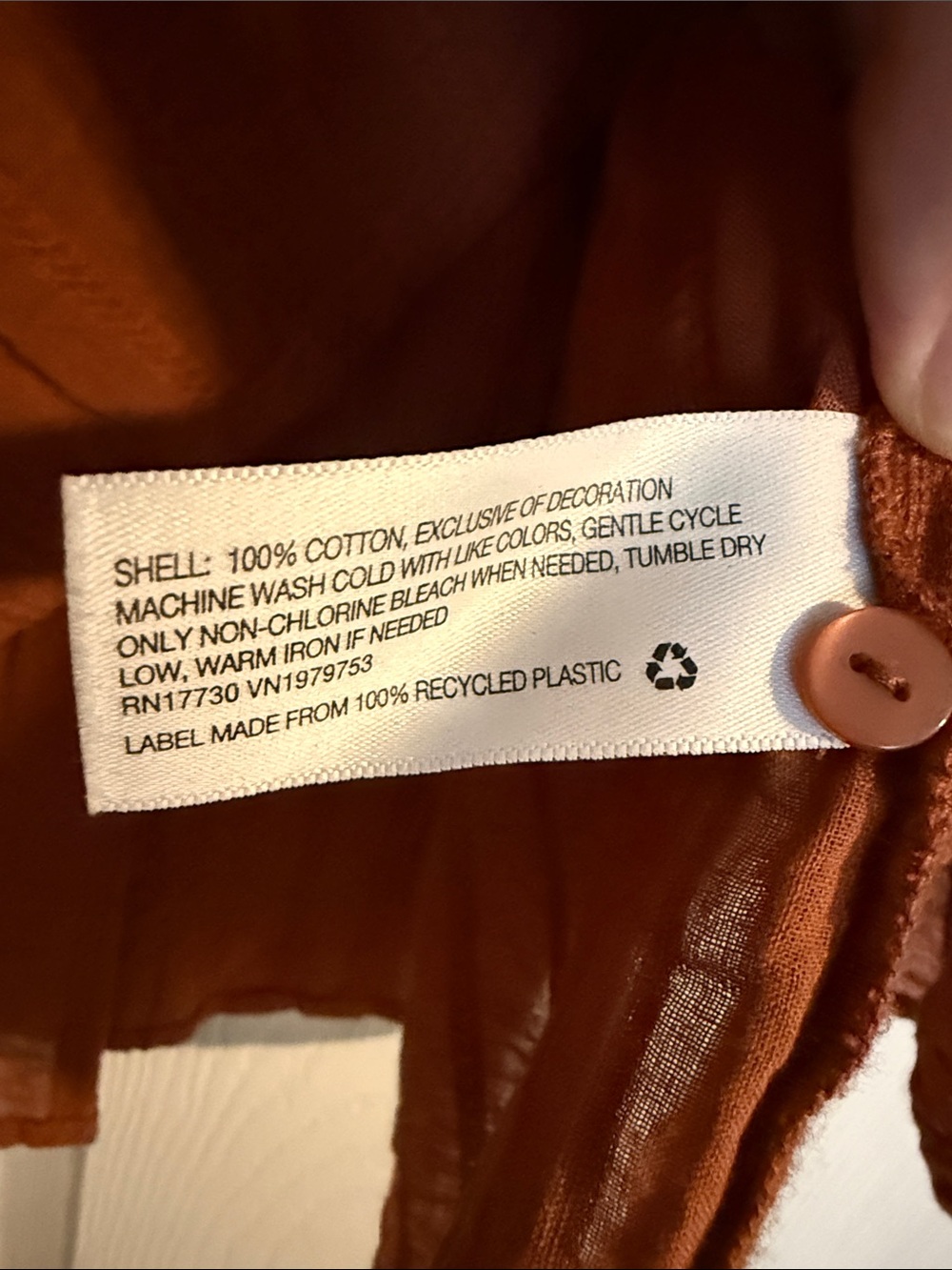 Universal Thread Rust Orange Long-Sleeve Peasant Blouse - Picture 6 of 6